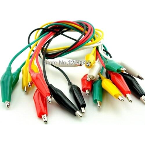 50CM Alligator Clips Wire testing wire 5 colors double-ended alligator clips jumper wire mini with cable 10pcs
