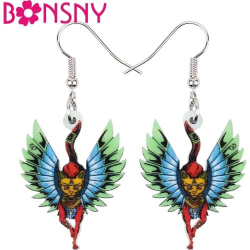 Bonsny Acrylic Anime Halloween Floral Spider Earrings Drop Dangle Big Long Party Decoration Jewelry For Women Girls Accessories