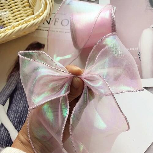 35M Organza Ribbon Wave Colorful For Wedding Christmas Party Home DIY Gifts Lace Packaging Decoration Wrapping Fabric Ribbons