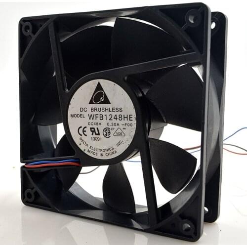 FOR Delta WFB1248HE 48V 0.20A 12CM 12038 3 line speed measuring heat dissipation fan