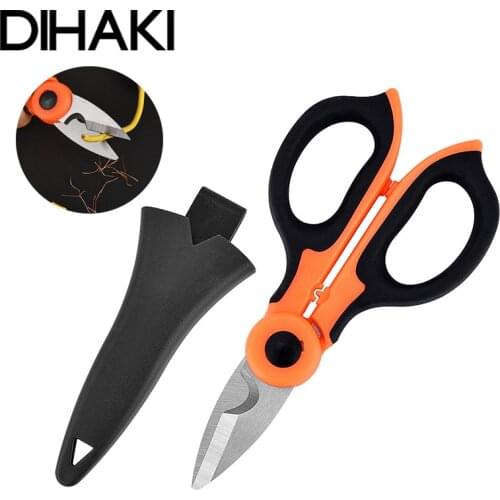 157mm Electrician Scissors Multifunction High Carbon Steel Household Shears Stripping Wire Cut Tool for Fabrics Paper and Cables