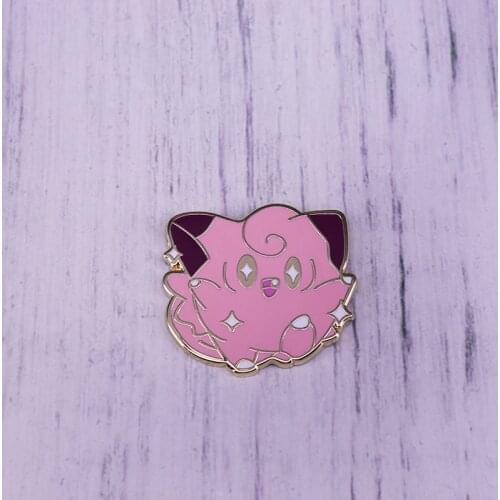 Cute Pink Cartoon Lapel Pin Japanese Anime Game Inspired Enamel Brooch For Coat Scarf Sweater Badge