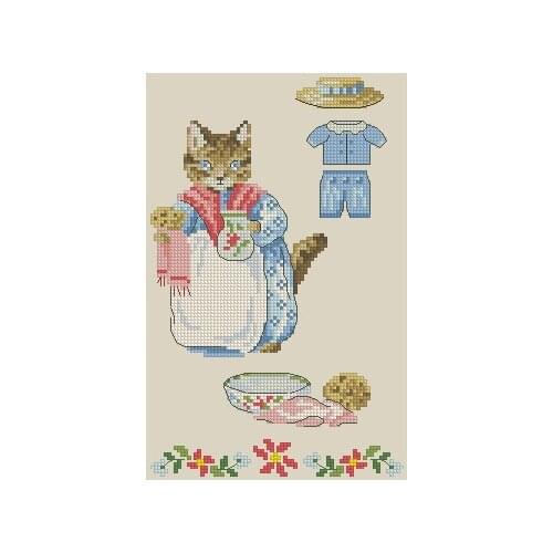 Cross stitch Handmade 14CT Counted Canvas DIY,Cross-stitch kits,Embroidery Veronique Enginger Peter Rabbit 8-24-32