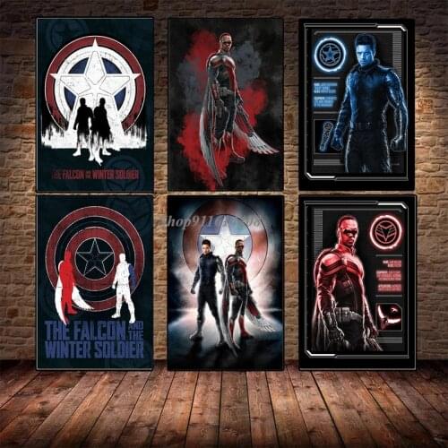 Disney Canvas Painting Classic Marvel Comic Superhero Anime Falcon and Winte Posters Prints Wall Art Picture for Room Home Decor