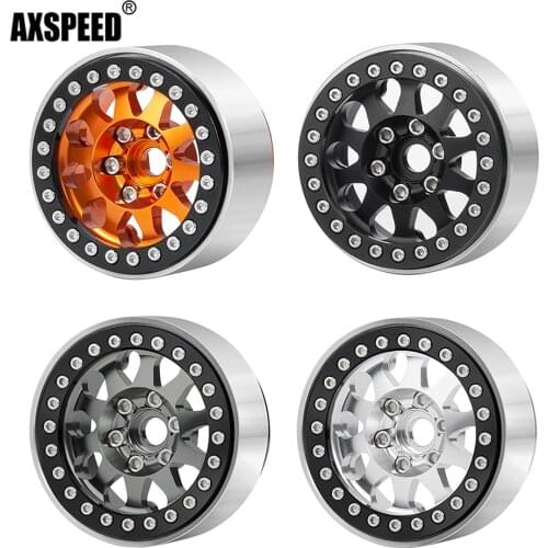 AXSPEED Alloy 1.9inch 25mm Width Beadlock Wheel Rims Hubs for Axial SCX10 Tamiya cc01 1/10 RC Crawler Car Upgrade Parts