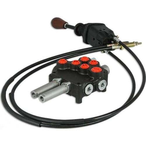 Remote Control Valve Kit: 2 Spool Valve 80lpm/ 21gpm + Cables + Joystick 25MPa