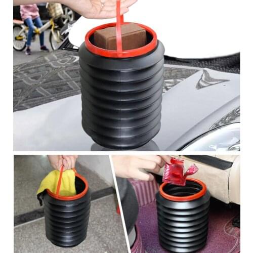 Mini Car Trash Can Interior With Collapsible Portable Creative Bucket Multi-Function Retractable Umbrella Storage