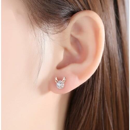 Fashion Stud Earrings for Women Girl Fashion Jewelry Customized 925 Sterling Silver Rose Gold Color Earrings