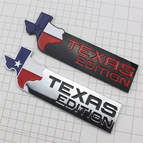 1PC New Chrome Black TEXAS EDITION Star Sticker Car 3D Letter Badge Emblem Decal Auto Parts Exterior Decoration