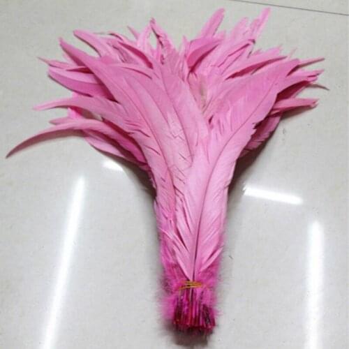 New! Wholesale 10pcs high quality pink rooster feathers 12-14inch /30-35CM DIY jewelry decoration, art props accessories