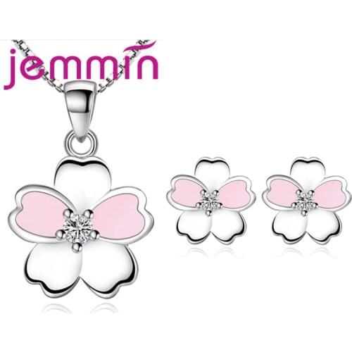 Latest Arrival Super Cute Pendant Necklace Earrings Korean Style Fashion Female Jewelry Sets For Daughter/Wife/Girlfriend