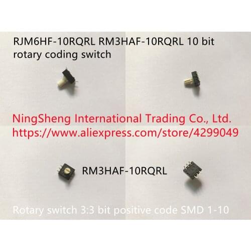 Original new 100% import DIP RJM6HF-10RQRL RM3HAF-10RQRL 10 bit rotary coding switch 3:3 bit positive code SMD 1-10