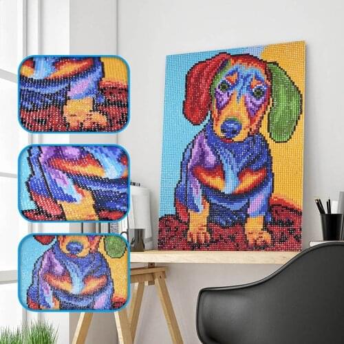 Full Square Diamond Painting Dog 5D DIY Animal Diamond Embroidery Cross Stitch Kit Mosaic Handmade Gift Home Decoration Cuadros