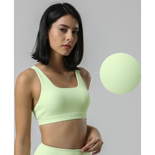 Mermaid Curve New Lulu Ribbed High-elastic Sports Bra Beautiful Back Lace-up Sports Underwear Yoga Running Fitness Bra Women Top