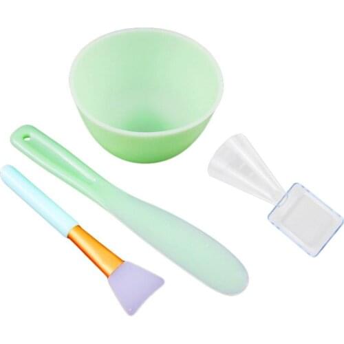 DIY Silicone Facial Masks Making Bowl with Stick Brush Spoon Cosmetic Tools