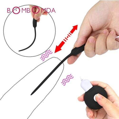 Sex Shop Vibrator Penis Plug Silicone Catheter Urethral Plug Urethral Dilators Adult Sex Toys for Men Remote Control Vibrators