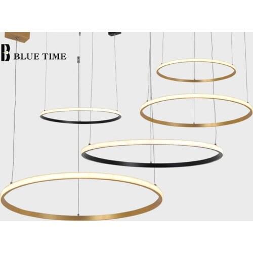 Modern Led Chandelier 40 60 80cm Ceiling Chandelier Lighting For Living room Bedroom Dining room Kitchen Luminaires Gold Black
