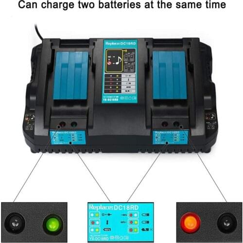 DC18RD Rapid Charger Replacement Power Tool Li-ion Charger 4A 7.2V-18V for Makita Power Tool Battery DC18RA DC18RC with USB Port