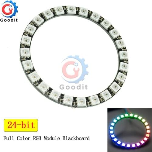 WS2812B Module Strip 24 Bits 24 X WS2812 5050 RGB LED Ring Lamp Light with Integrated Drivers RGB 24 For Arduino LED Module
