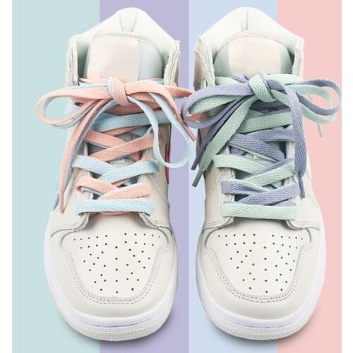 1 pair candy color Shoelace Flats Shoelaces Basket femme Sneaker Shoes Lace For Women and Men Bright shoe laces