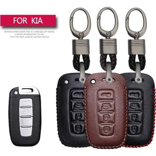 For Kia Ceed Rio 3 4 Cerato K2 K3 Picanto Soul Sorento Sportage Car Key Protection Shell Key Case Cover Leather Key Ring Shell