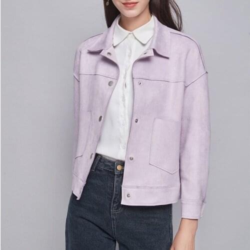 Bella Philosophy Wonder Short Suede Jacket Vintage BF Style Loose Streetwear Jackets Coats Casual Single Breasted Outwears