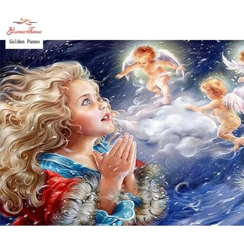 GOLDEN PANNO Diamond Painting Full Square 5D Diy Daimond Embroidery Diamant Mosaic Sale Displasy Broderie Diamant Girl Wish 02