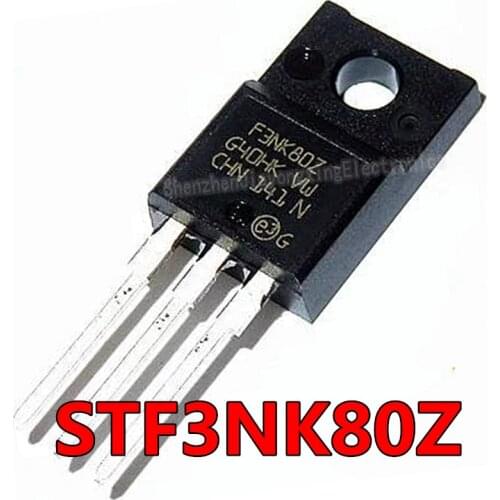 10PCS/LOT STF3NK80Z TO220F F3NK80Z 3NK80 TO-220F 3A 800V New original spot hot sale