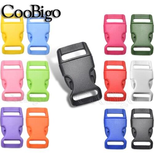 12pcs 5/8" Assorted Color Curved Side Release Buckle Paracord 550 Bracelet Project Backpack Pets Collar Belt Strap Accessories