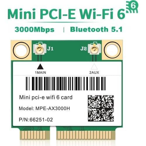 3000Mbps Wifi 6 Wireless Adapter Mini PCI-E Card MPE-AX3000H AX3000HMW Bluetooth 5.1 Wifi Card For Intel AX200 802.11 For AX210