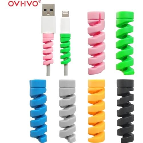 5PCS Charging Cable Protector Cable organizer Spiral Cable Protector For Phones Cable holder Cover For USB Cable Management