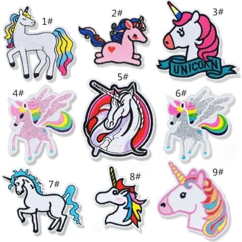 50pcs/lot Embroidery Patches Letters Clothing Decoration Accessories Unicorn Diy Iron Heat Transfer Applique Applique Clothes