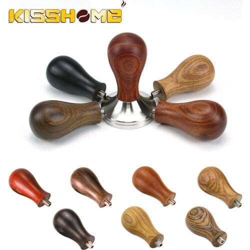 7 Solid Wood Coffee Tamper Handle without Base Natural Wood Grain Scent Powder Hammer Handle with 8mm Screw Coffee Accessories