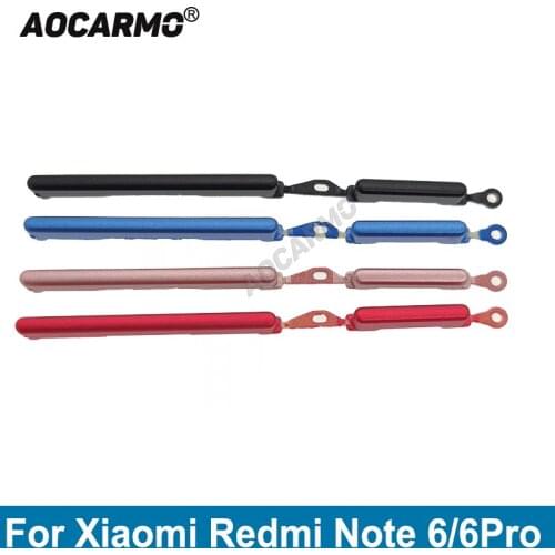 Aocarmo For Xiaomi Redmi Note 6 Pro / Note 6 Volume Power ON / OFF Volume Up / Down Side Button Key Replacement Repair Part