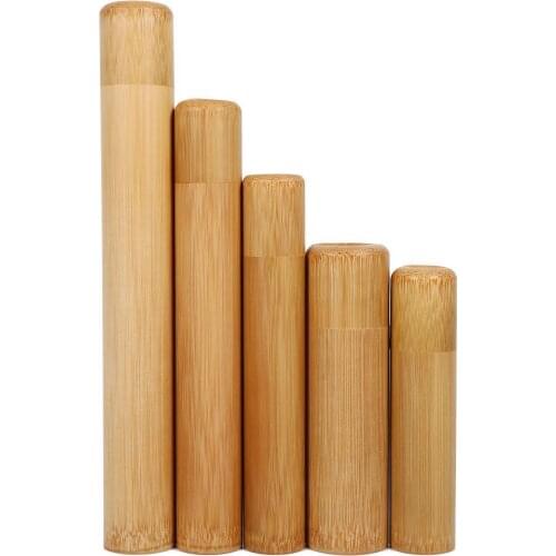 1 Pcs Bamboo Tube Tea Box Airtight Small Container Spices Storage Jar with Lid E2S