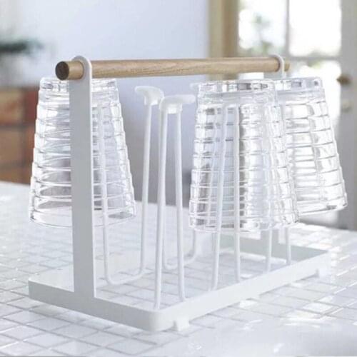 White And Black Drying Rack For Wine Glass Iron Rack Cup Storage Shelf Coffee Bar Accessories Bar Shelf Metal Wine Holder