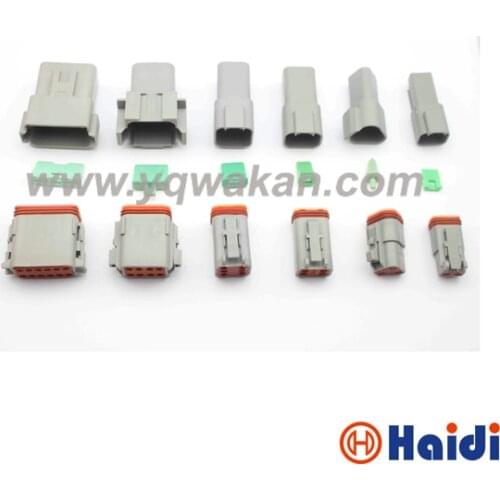 Free shipping 1set 2/3/4/6/8/12pin Deutsch male&female connector DT04-2P DT04-3P DT04-4P/6/8/DT04-12P&DT06-2S/3/4/6/8/DT06-12S