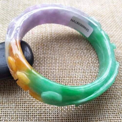 58-60mm Certified 100% Natural Lavender Jadeite JADE Bracelet Bangle