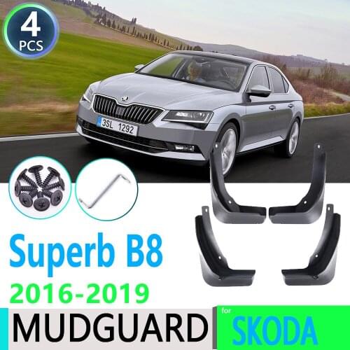 For Skoda Superb B8 3 MK3 3V 2016 2017 2018 2019 4 PCS Car Fender Mudguard Mud Flaps Guard Splash Flap Mudguards Car Accessories
