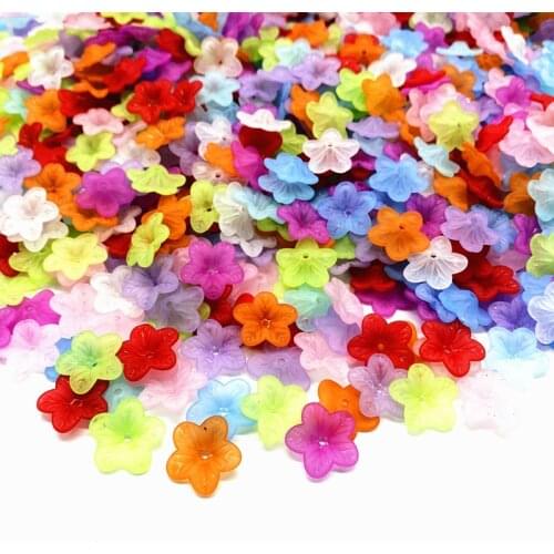 50Pcs 16mm Colorful Flower Shape Acrylic Beads Used To Make Jewelry DIY Bracelet Necklace Accessories