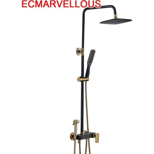Preto Electrica Duschsystem Conjunto Black Douchette Regadera De Douche Ducha Chuveiro Do Banheiro Bathroom Shower System