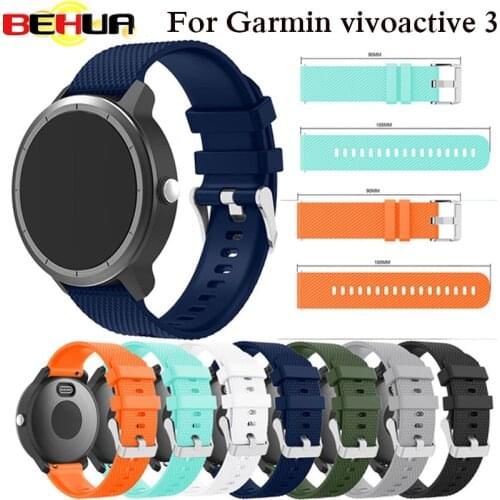 Colorful Rubber Soft Silicone Replacement Strap for Garmin vivoactive3 Smart Wristband Strap Watchband for Garmin Vivoactive 3
