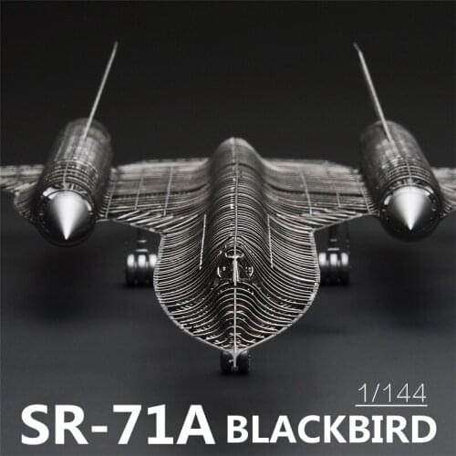 Mmz-3d metal Jasmine puzzle, all metal model, 1 / 144 sr-71a, blackbird, metal model assembly, laser cutting model kit, DIY