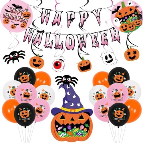Halloween balloon scary pumpkin spider easter foil balloon children funny Halloween party decoration balloon set