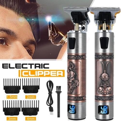 Men electric hair clipper push hair digital engraving hair clipper Rechargeable Electric Shaver Beard Barber Hair Cutting Machin