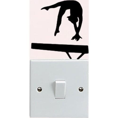 Home Decor Gymnastics Vinyl Light Switch Sticker Bedroom Wall Decal 6SS0518