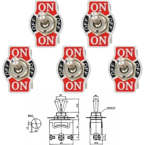 EE support 5 X Heavy Duty 20A 125V 250V 15A SPDT 3Pin ON/OFF/ON Rocker Toggle Switch Sales