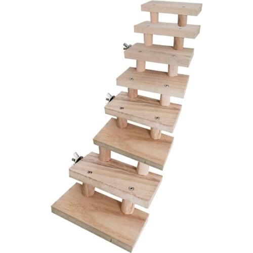 Natural Wooden 3/4/5/6/7/8 Layers Hamster Ladder Toys Pet Parrot Climbing Stairs Gifts Cage Accessories