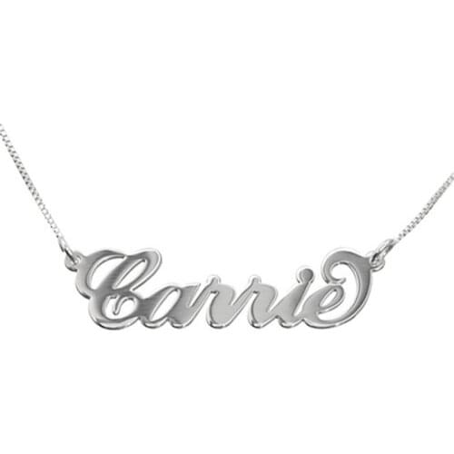 AIYANISHI Customized Fashion 925 Silver Name Necklace Personalized Letter Gold Choker Necklace Pendant Nameplate PersonalizeGift