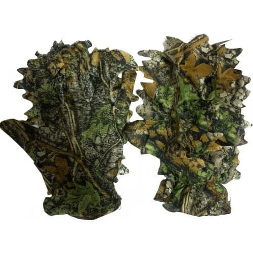 Sneaky 3D Camo Gloves Comfortable Non-slip Durable 3D Leaf Gloves for Paintball Good Concealment Effect Hunting Bird Watching